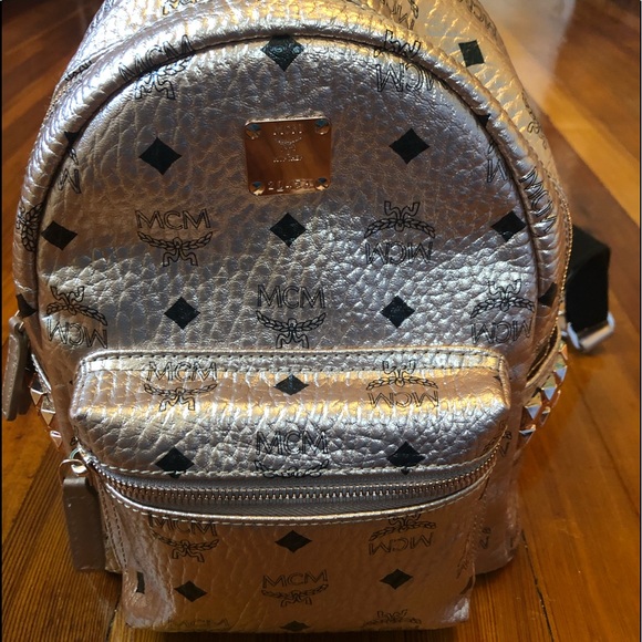MCM Champagne Gold Mini Backpack
